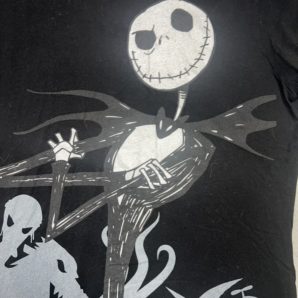 Disney Tim Burton Nightmare Before Christmas T Shirt Sz L‎ Jack & Sally 2-Sided